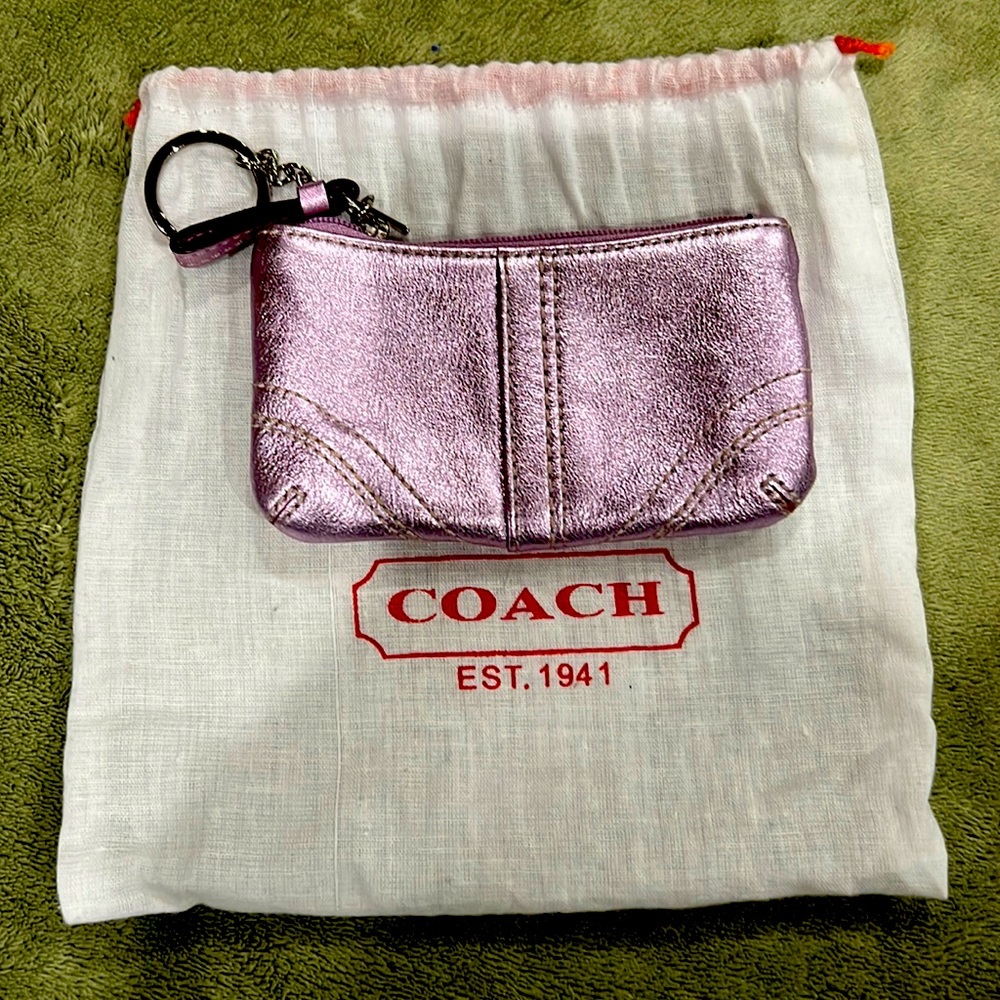 Coach Metallic Card Wallet on Keychain